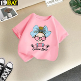 Chill Mode Summertime Graphics Pink Kids Oversized Tee