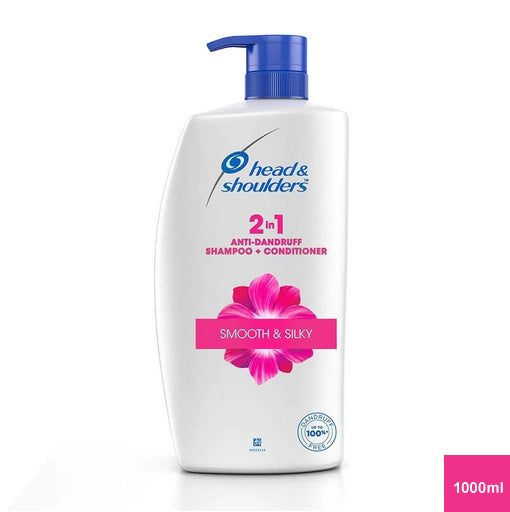 Head & Shoulders Smooth and Silky 2-in-1 Anti Dandruff Hair Shampoo Plus Conditioner (1000 ml)