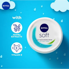 Nivea Soft Light Moisturizer Versatile Cream for Face, Hands & Body- 100ml