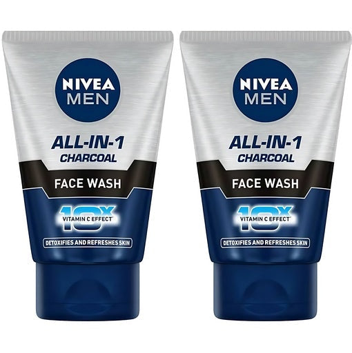 Nivea Men Facewash, ALL-IN-1 CHARCOAL with Vitamin C Effect - 100gm