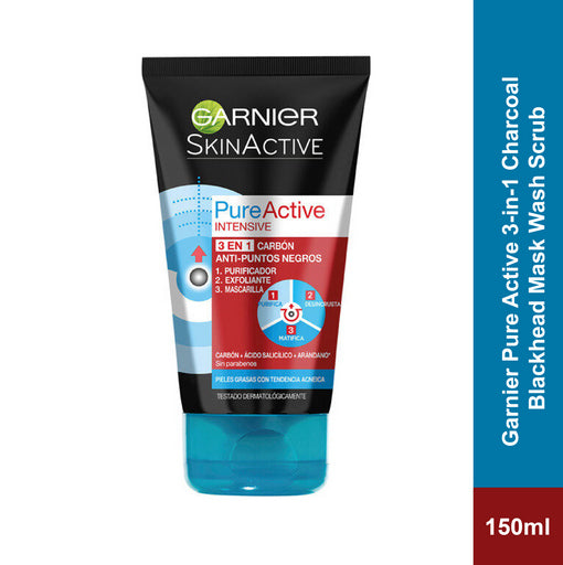 Garnier Skin Active Pure Active 3 in 1 Charcoal Anti-Blackhead (150 ml)