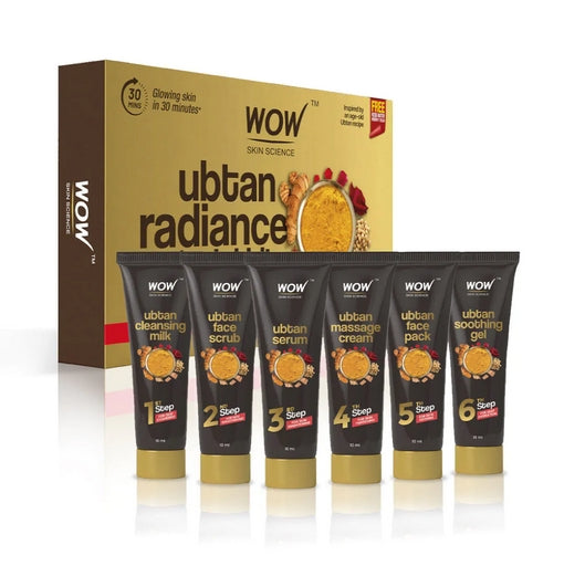 Wow Skin Science Ubtan Radiance Facial Kit for Smooth & Radiant Skin- 7 Pack (85ml)