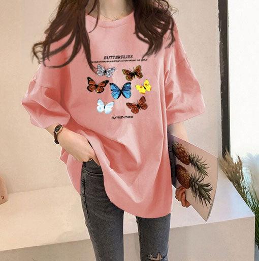 Chic Rose Pink Relaxed Fit Women's Tee - 19bay
