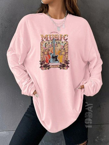 Light Pink Longsleeve Loose Fit T-Shirt - 19bay Light Pink Longsleeve Loose Fit T-Shirt - 19bay