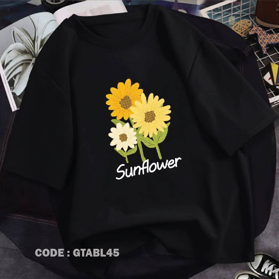 Women's Printed Oversized Crew Neck T Shirt