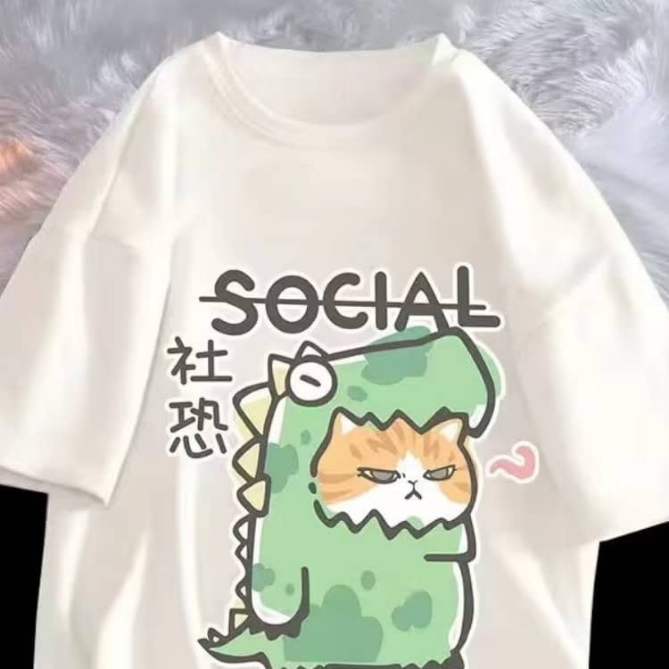 Women's Trendy Cotton Oversized Printed T Shirt Drop Shoulder