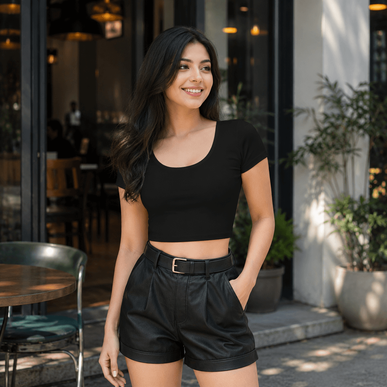 Women's Scoop Neck Crop Top