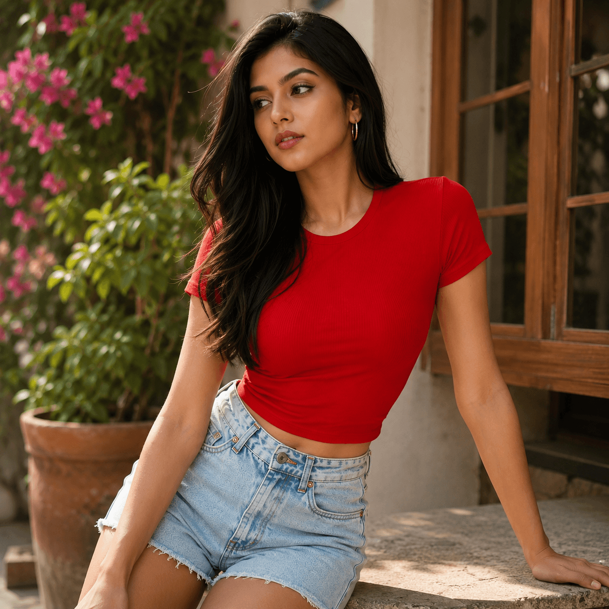 Premium Rib Knit Crop Top for Women – Soft Stretch Everyday Wear
