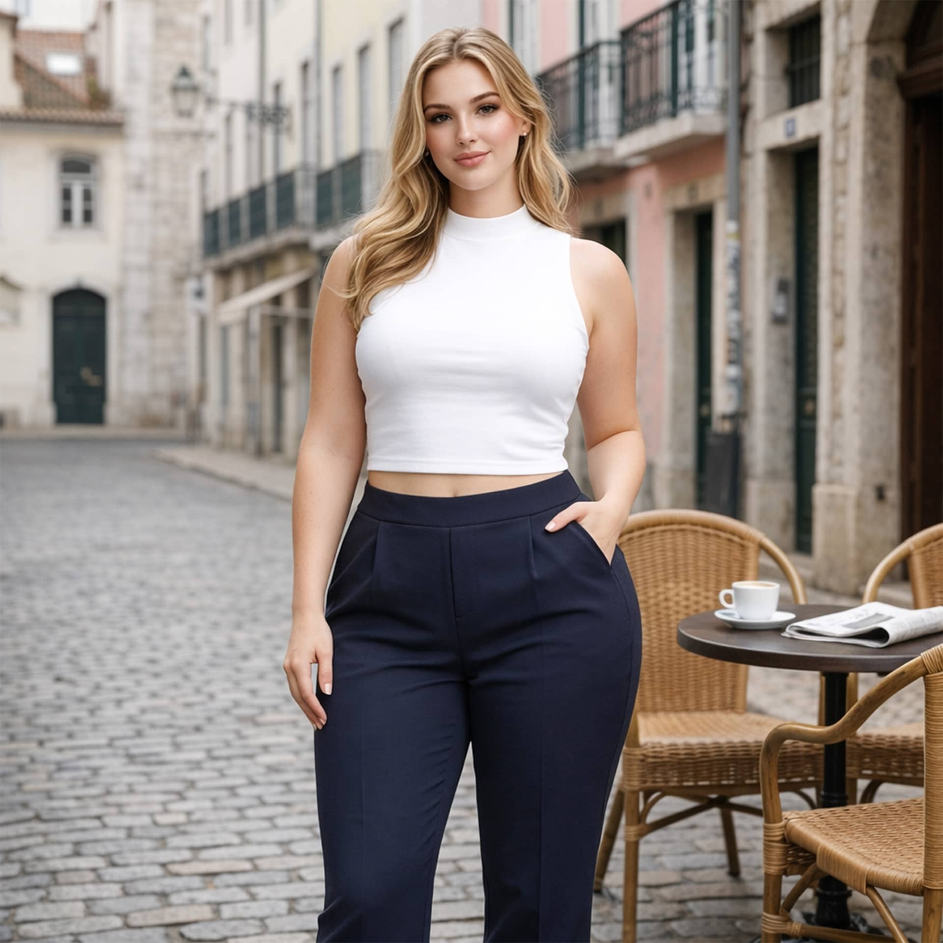Essential Women Mock Neck Crop Top