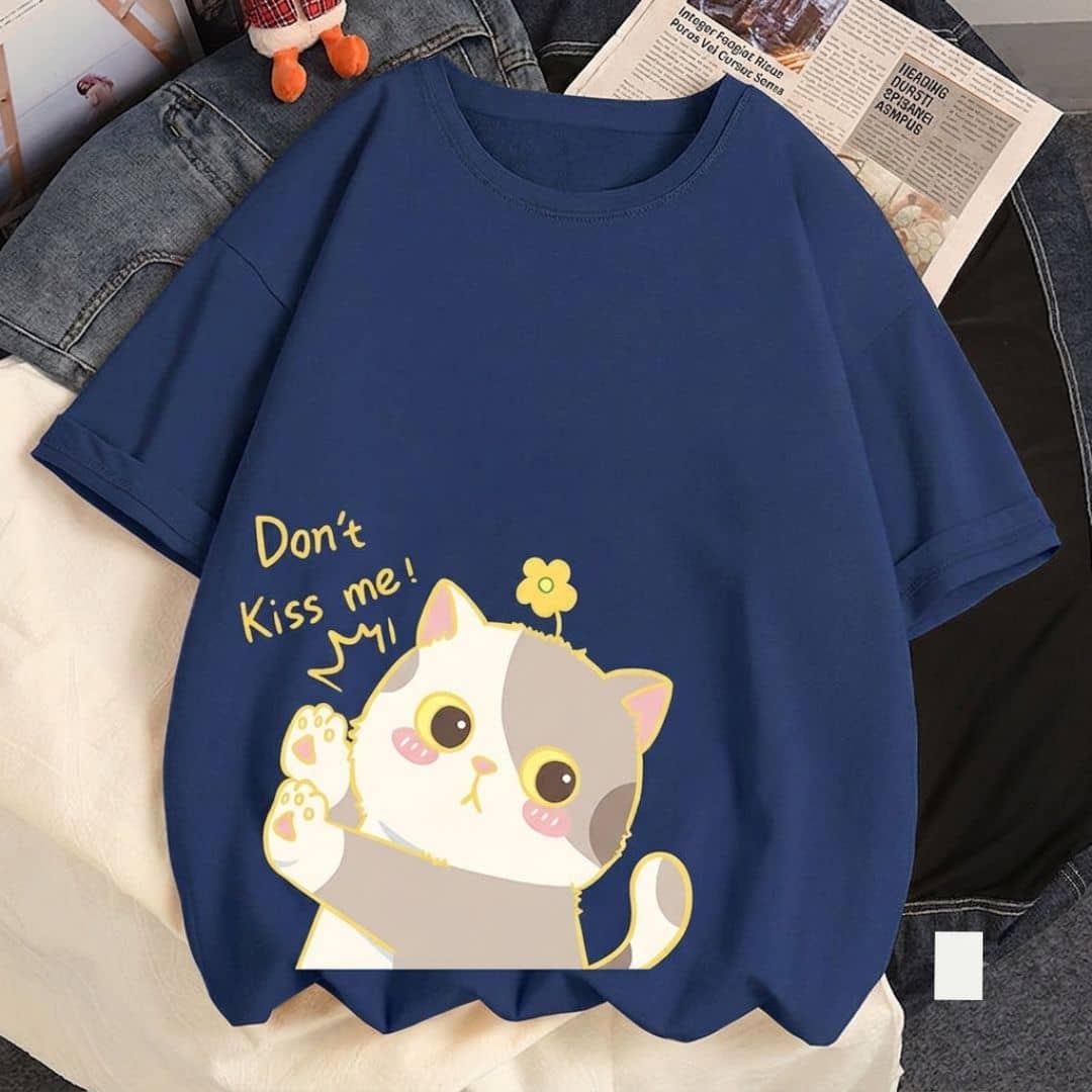 Women's Stylish Printed Drop Shoulder Cotton T Shirt