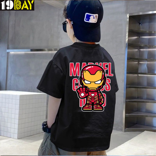 Superpower Vibes Marvel Black Kids Oversized Graphic Tee