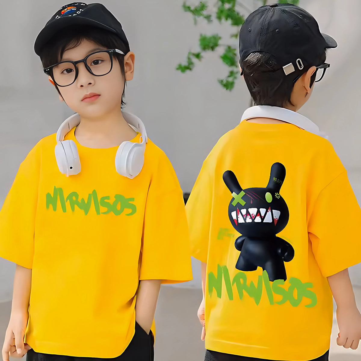 Soft & Stylish Kids T-Shirt – Oversized Cut and Drop Shoulder Fit for Comfort