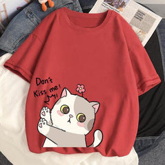 Deep Ruby Red Oversize Tee for Women