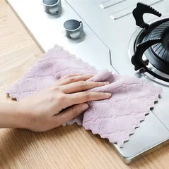 10pcs/Set Microfiber Kitchen Towels – Ultra Absorbent, Double-Layer Cleaning Cloths