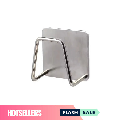 No-Punch Wall Mount Sponge Holder – Stainless Steel Sink Rack (1pc/4pcs)
