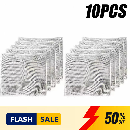 10pcs Magic Cleaning Cloths – Microfiber + Steel Scrubber for Effortless Kitchen Cleaning!