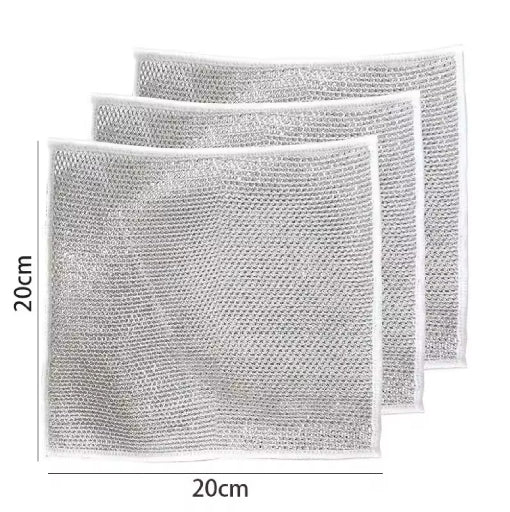 10pcs Magic Cleaning Cloths – Microfiber + Steel Scrubber for Effortless Kitchen Cleaning!