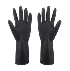 13-Inch Heavy-Duty Black Rubber Gloves – Multipurpose, Durable, and Perfect for Cleaning & Safety Tasks (Free Size, Size G)