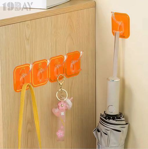 6pcs Adjustable Self-Adhesive Hooks – Cuttable, Waterproof, and Perfect for Keys, Towels, Jewelry & More!