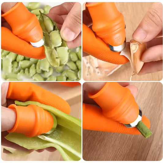 5-in-1 Silicone Finger Guards – Safe & Easy Cutting for Fruits and Vegetables!