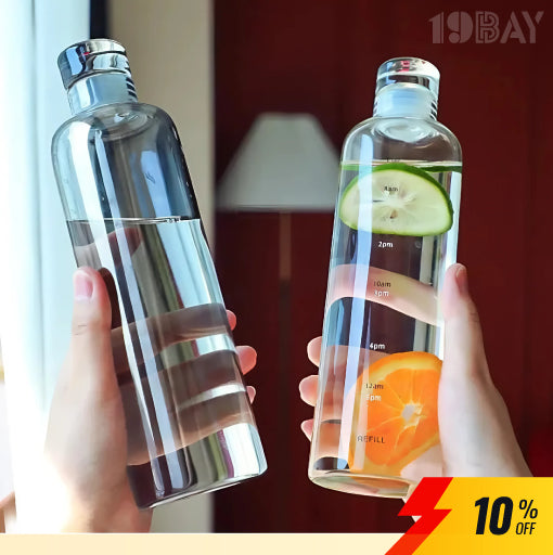 500ml Transparent Time Scale Cup – High-Temperature Resistant, Food-Grade Water Bottle for Students, Couples & Everyday Use!