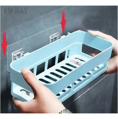 Space-Saving Wall-Mounted Shelf – Durable Plastic Organizer for Kitchen & Bathroom!