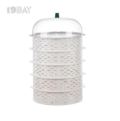 5-Layer Transparent Food Covers – Stackable, Dustproof Storage Boxes for Kitchen Organization!
