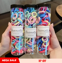 100 Pcs Baby Girl Hair Bands – Colorful Mini Elastic Rubber Bands for Kids & Toddlers