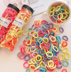 100 Pcs Baby Girl Hair Bands – Colorful Mini Elastic Rubber Bands for Kids & Toddlers