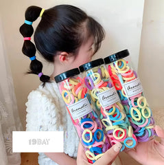 100 Pcs Baby Girl Hair Bands – Colorful Mini Elastic Rubber Bands for Kids & Toddlers