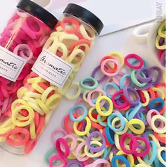 100 Pcs Baby Girl Hair Bands – Colorful Mini Elastic Rubber Bands for Kids & Toddlers