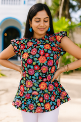 Dressy Yet Comfortable – Mock Neck Ruffle Top for Day-to-Night Style