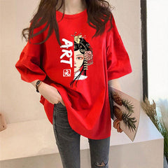 Womens Red Oversized T-Shirt