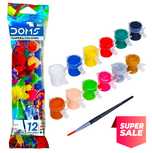 DOMS Magic Tempera – 12 Rainbow Colors for Budding Artists! 🌈 Safe, Bright & Super Fun!