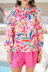 Everyday Elegance – A Mock Neck Top with Soft Ruffle Movement