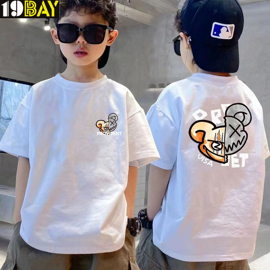 Privident White Kids Graphic Tee – Streetwear-Inspired Look