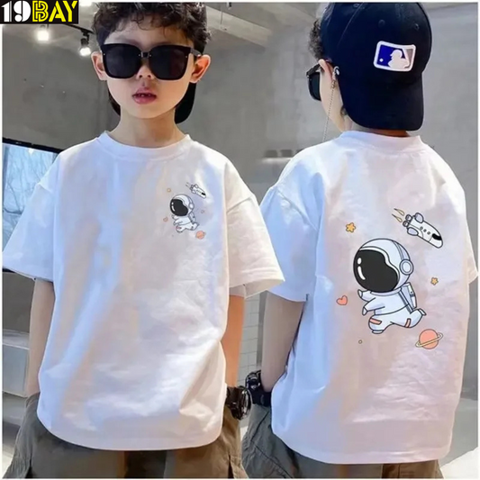 Astronaut White Graphic Tees for Kids – Big Style
