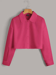 Soft-Feel Crop Shirt – Casual Comfort You Can Count On