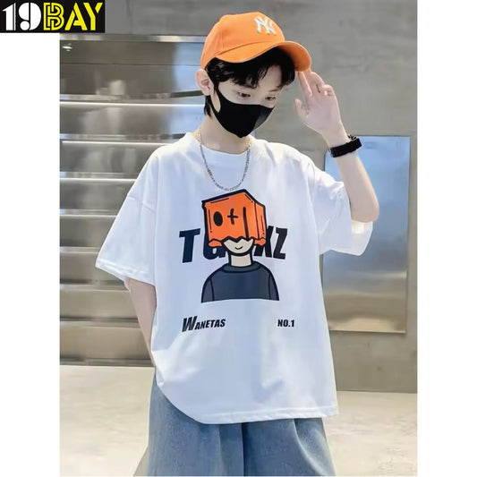 Everyday Wear Oversized T-Shirt for Kids – Soft Cotton Drop Shoulder Design