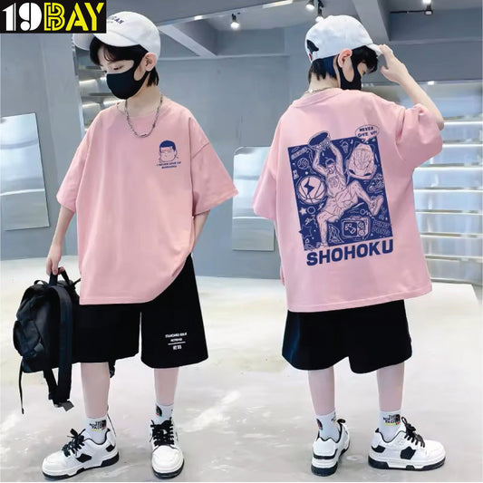Boys and Girls Oversized Cotton Tee – Lightweight, Comfy & Casual Fit