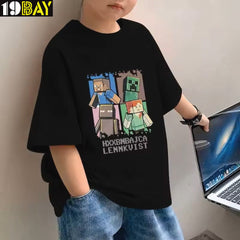 Stylish Loose Fit Kids Tee – Oversized Cotton Design with Drop Shoulder