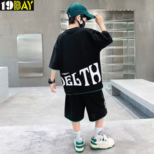 Soft & Stretchy Drop Shoulder T-Shirt for Kids – Oversized with Room to Move