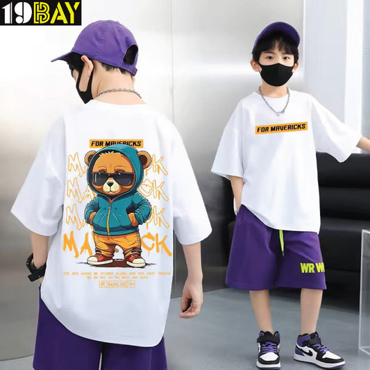 Drop Shoulder Cotton T-Shirt for Kids – Oversized Fit for Ultimate Comfort