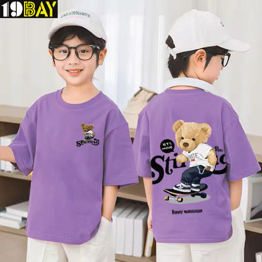 Unisex Kids Loose Cotton T-Shirt – Lightweight and Trendy Fit