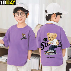 Unisex Kids Loose Cotton T-Shirt – Lightweight and Trendy Fit