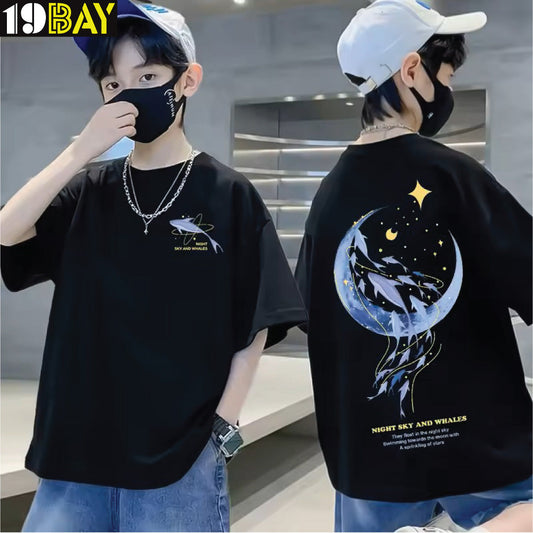 Basic Oversized Cotton T-Shirt – Boys & Girls Relaxed Fit Essential