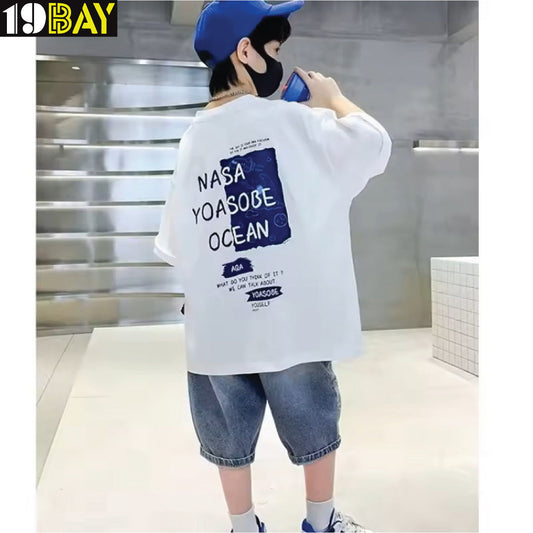 Relaxed Fit Drop Shoulder Kids Tee – Oversized Style for Every Occasion