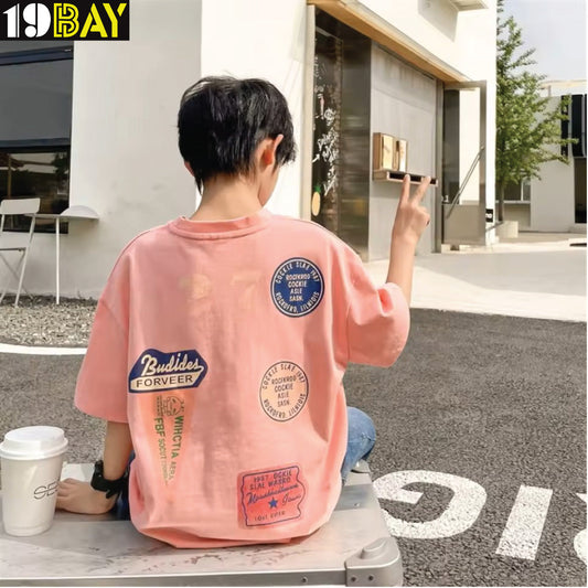 Stylish Dropshoulder T-Shirt for Kids – Oversized Cotton Fit for Boys & Girls