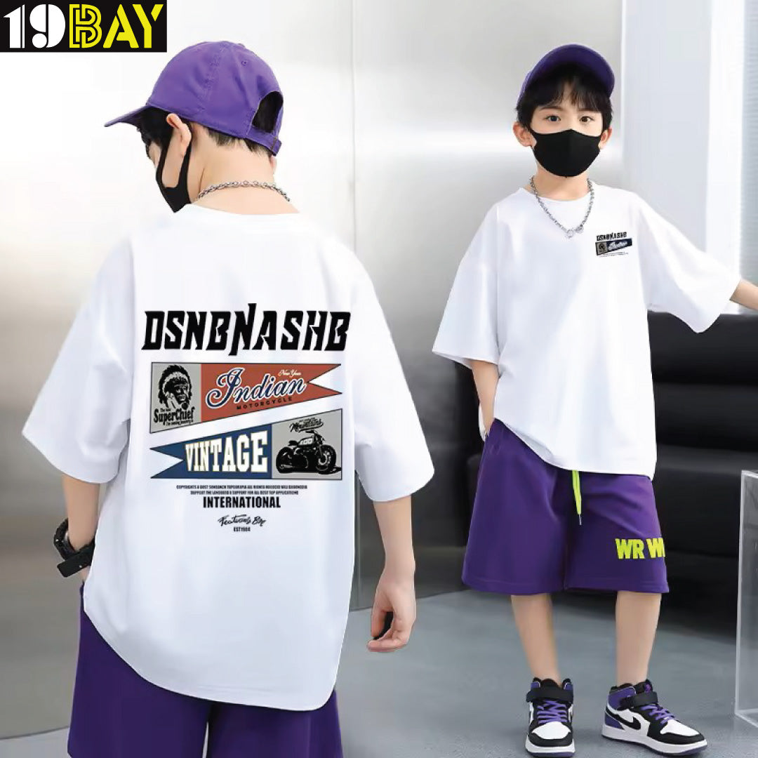 Oversized Playwear Cotton T-Shirt for Kids – Drop Shoulder for Flex Fit