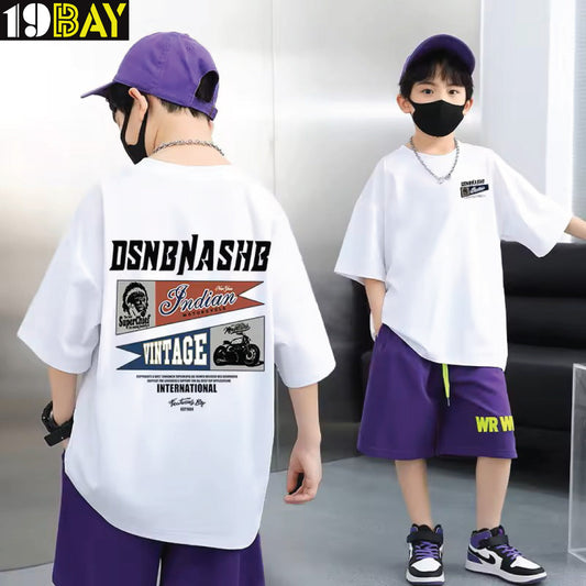Oversized Playwear Cotton T-Shirt for Kids – Drop Shoulder for Flex Fit